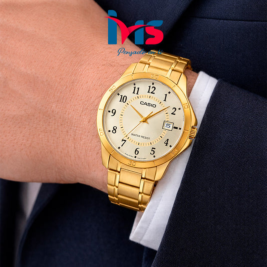 ⌚ Reloj Casio MTP-V004G-9B – Elegancia Clásica en Dorado
