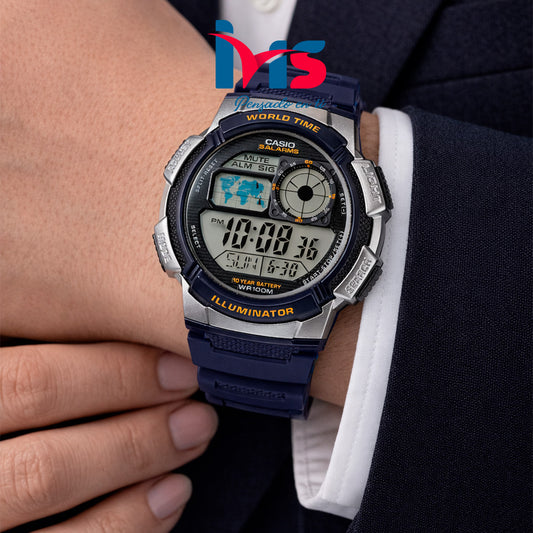 ⌚ Reloj Casio AE-1000W-2AV Digital para Hombre | Hora Mundial 100 m