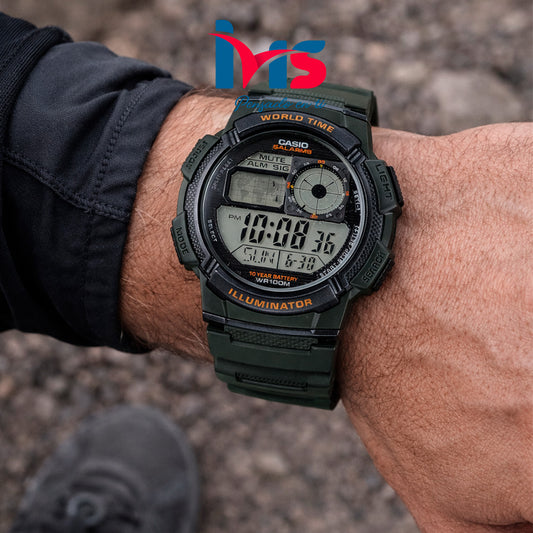 ⌚ Reloj Casio AE-1000W-3AV Digital para Hombre | Hora Mundial 100 m