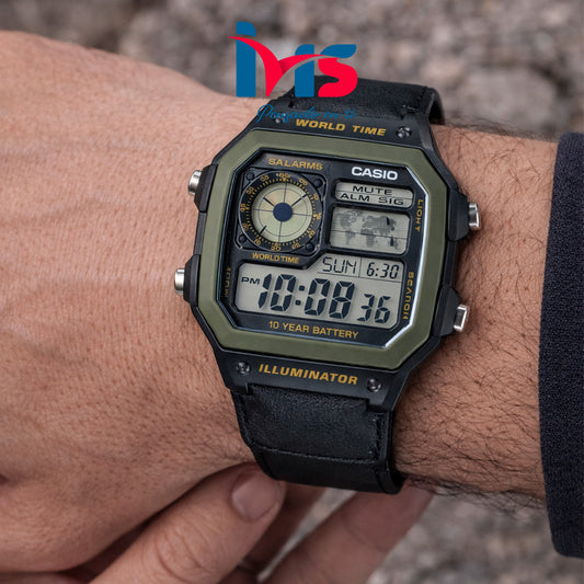 ⌚ Reloj Casio AE-1200WHB-1BV Hombre | World Time | Batería 10 Años