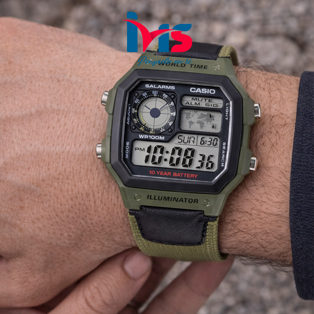 ⌚ Reloj Casio AE-1200WHB-3BV Hombre | World Time 100M