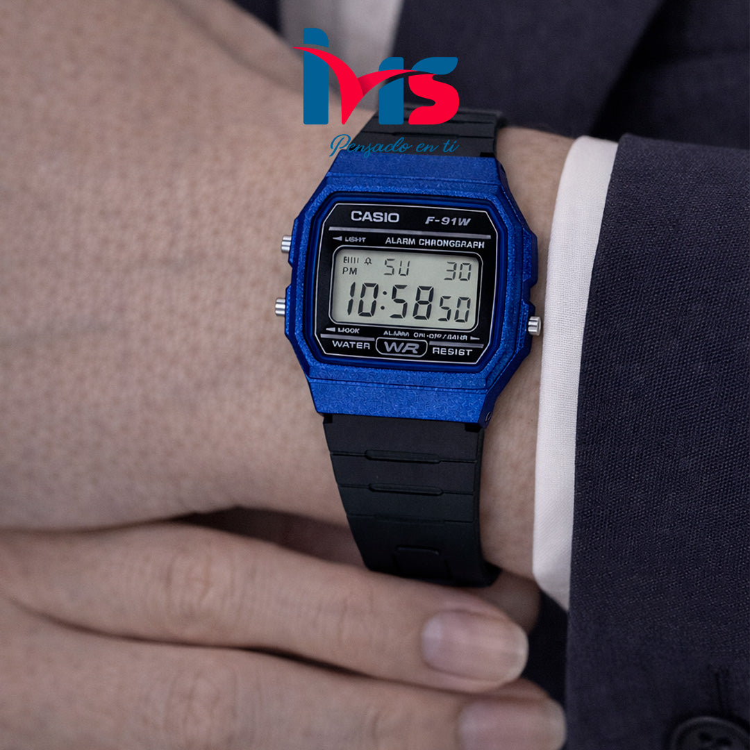 ⌚ Reloj Casio F-91WM-2A Unisex | Digital Clásico Azul