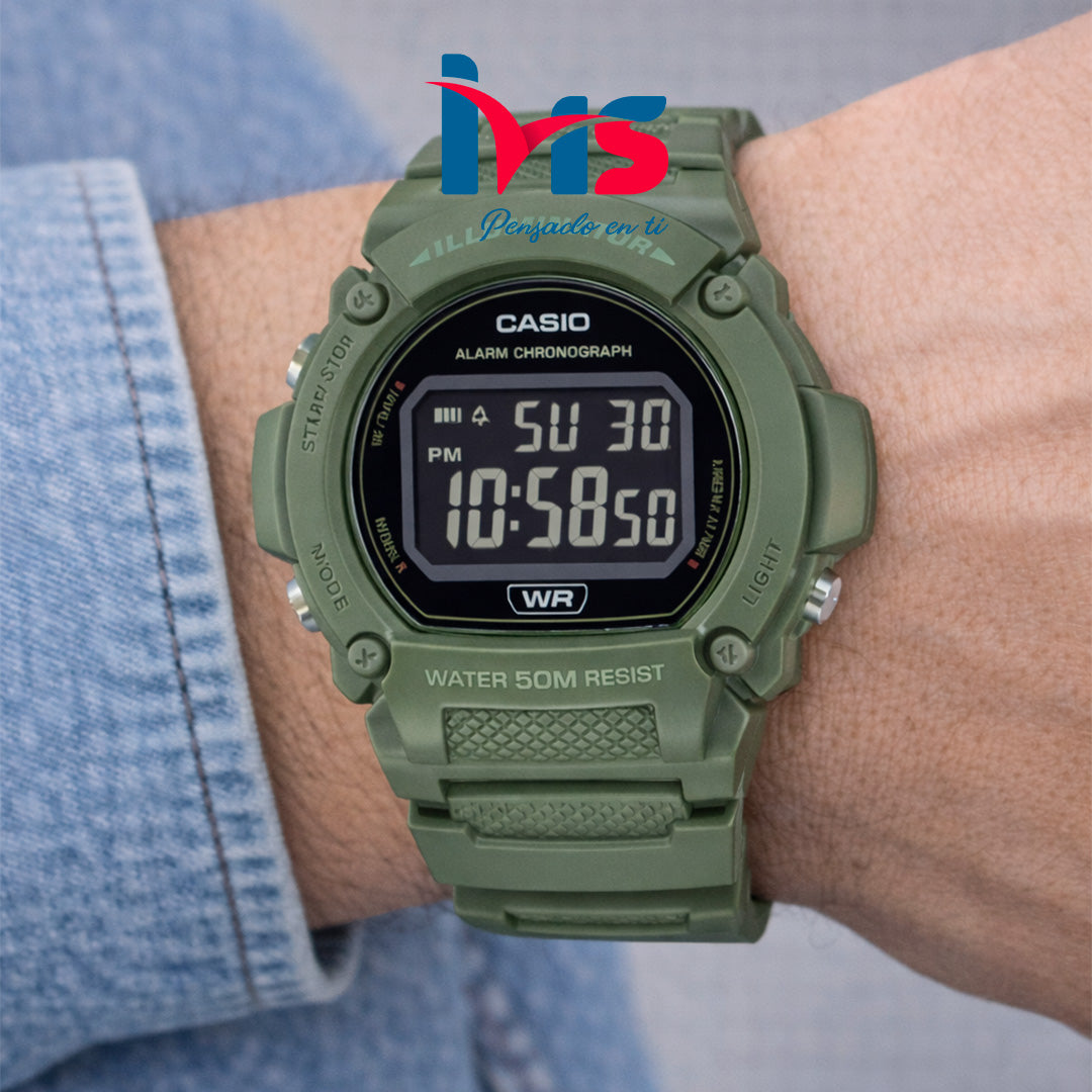 ⌚ Reloj Original CASIO W-219HC-3BV para Hombre