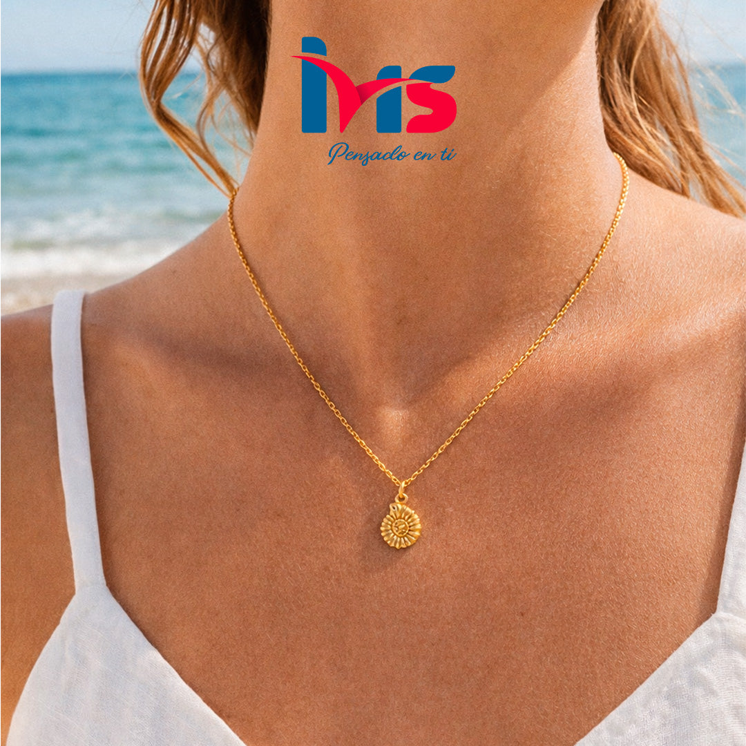 🌞 Collar Sol en Acero Inoxidable 304 Dorado