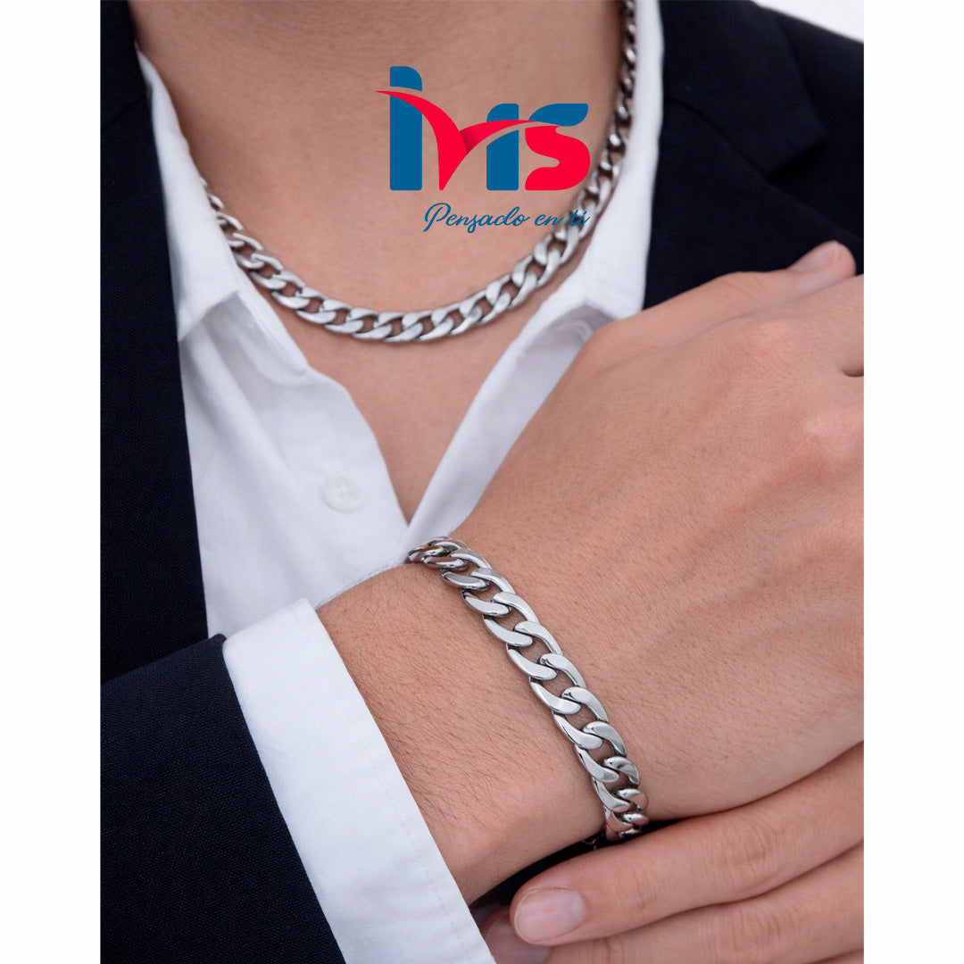 Set de Cadena y Pulsera de Acero Inoxidable