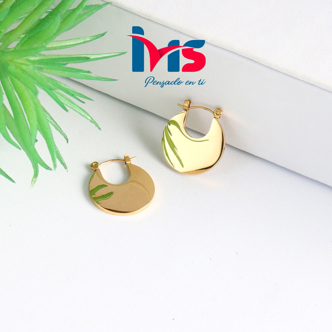 ✨ Aretes Circulares Minimalistas – Acero 316L Premium, Enchapado en Oro con Recubrimiento PVD | Ivis Ecuador