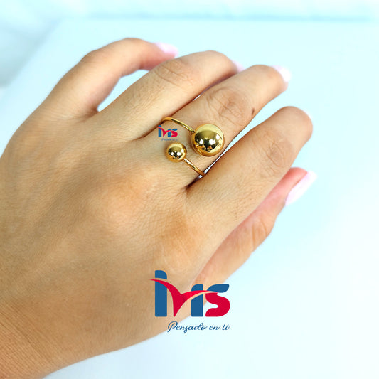 Anillo Esferas | Acero 316L Premium · Enchapado en Oro · Recubrimiento PVD
