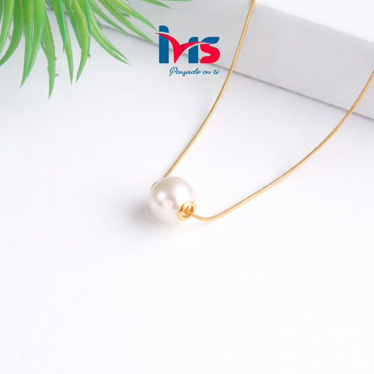 ✨ Collar Perla Natural Minimal – Acero Quirúrgico 316L Waterproof✨