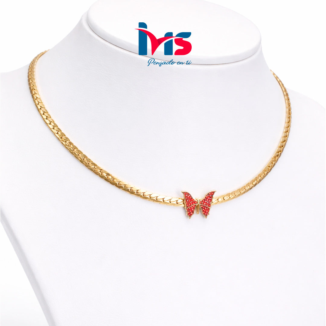 ✨ Collar Choker Mariposa en Acero Inoxidable 304.