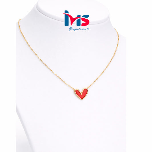 ❤️ Collar Corazón Rojo en Acero Inoxidable 304.