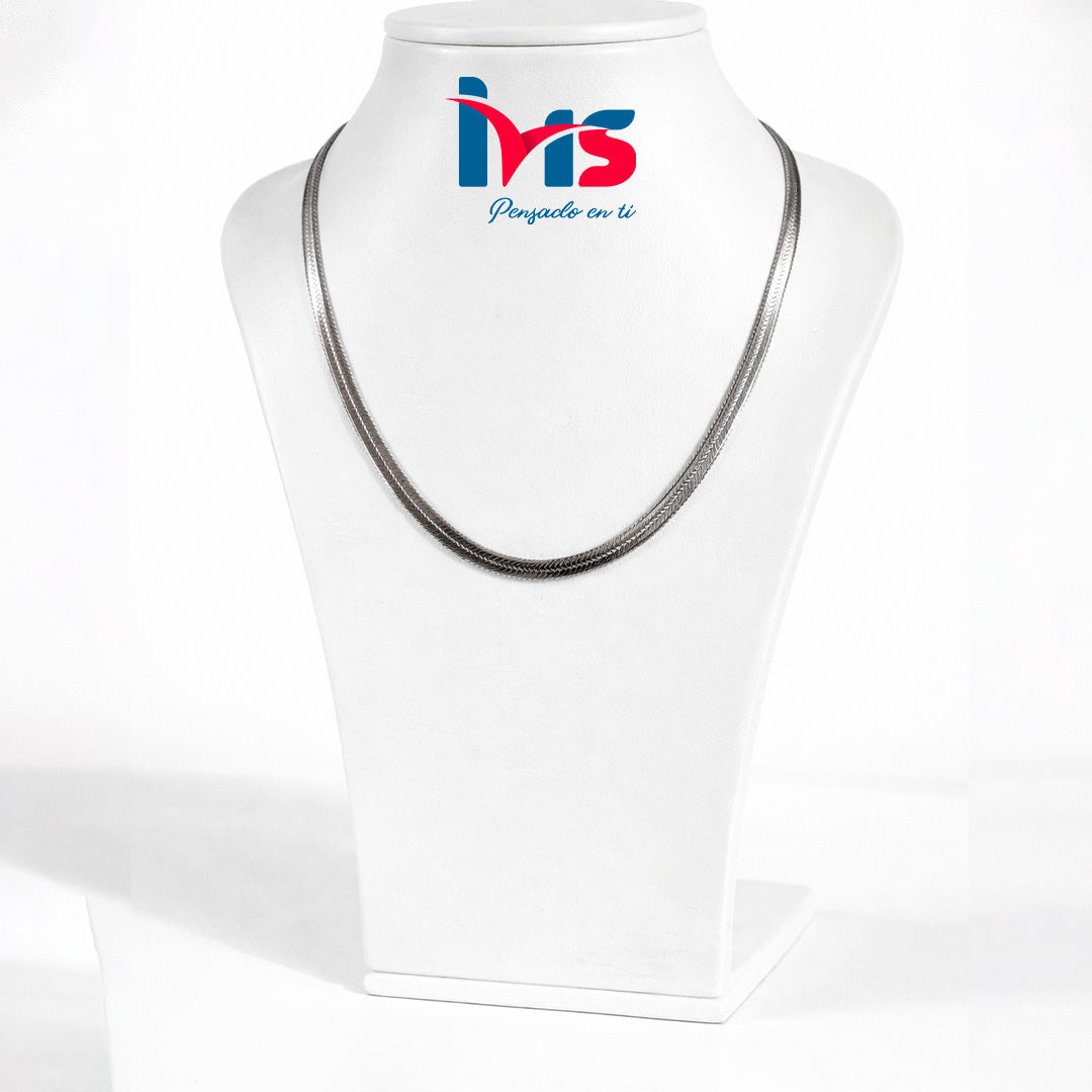 ✨ Cadena Tipo Snake en Acero Quirúrgico 316L Waterproof – Acabado Plata