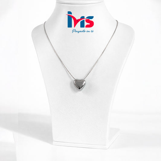 ✨ Collar Corazón Minimalista en Plateado – Acero Quirúrgico 316L Waterproof