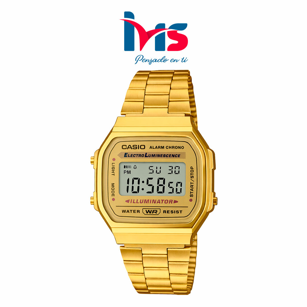 🟡 Reloj Casio A168WG-9 Dorado | Digital Vintage Unisex.