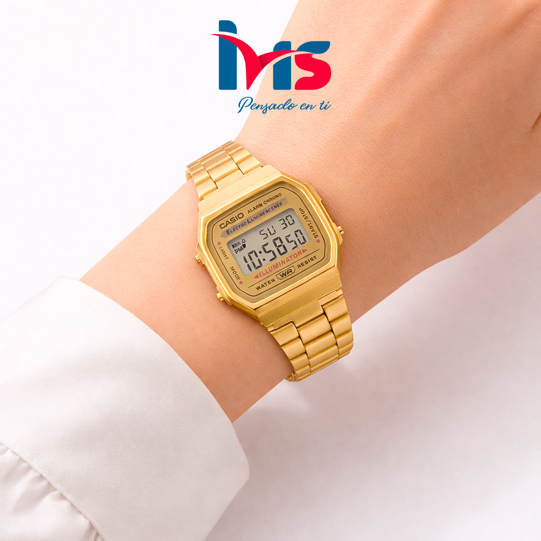 🟡 Reloj Casio A168WG-9 Dorado | Digital Vintage Unisex.