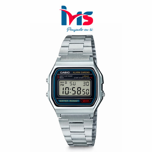 Reloj Casio A-158WA-1 Digital Unisex | Clásico Retro Acero Inoxidable