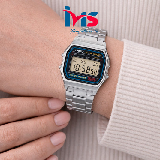 Reloj Casio A-158WA-1 Digital Unisex | Clásico Retro Acero Inoxidable