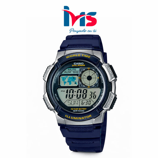 ⌚ Reloj Casio AE-1000W-2AV Digital para Hombre | Hora Mundial 100 m