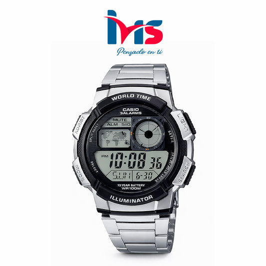 ⌚ Reloj Casio AE-1000WD-1AV Digital para Hombre | Hora Mundial 100 m