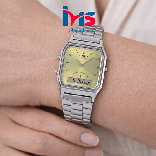 ⌚ Reloj Casio AQ-230A-9A Vintage Unisex – Analógico + Digital