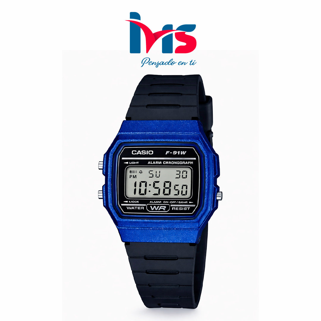 ⌚ Reloj Casio F-91WM-2A Unisex | Digital Clásico Azul