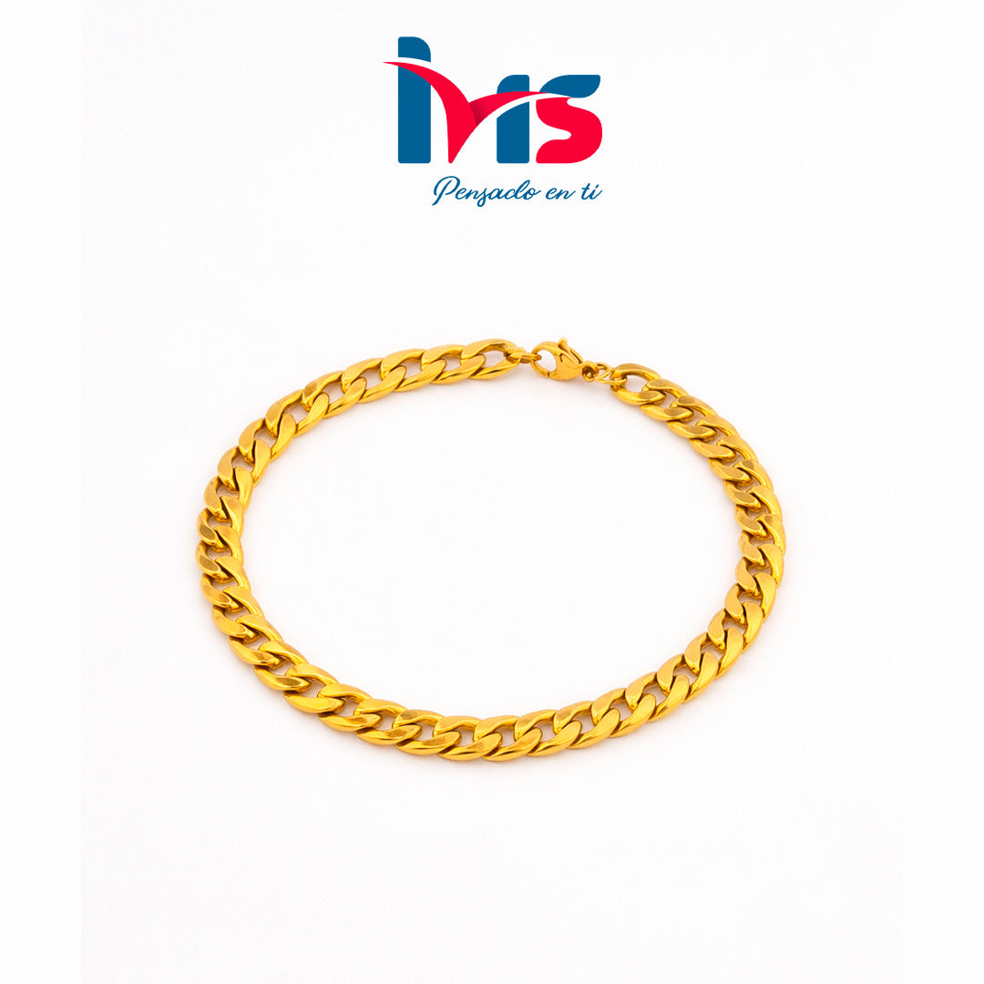 Pulsera Dorada Tipo Cubana para Hombre – Acero Inoxidable 304