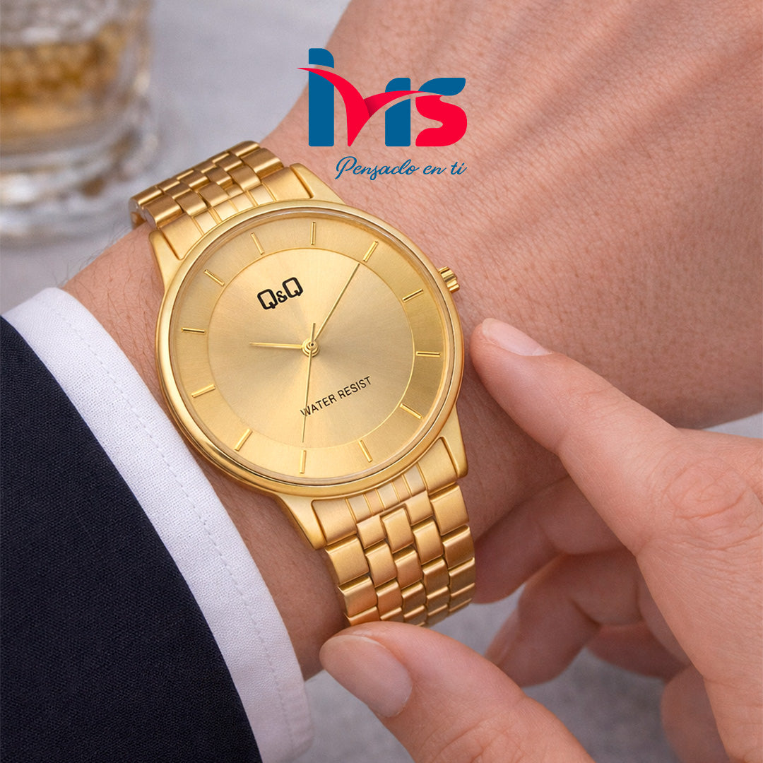 ⌚ Reloj Q&Q Original C62A-003PY – Dorado Clásico para Hombre