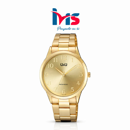 ⌚ Reloj Original Q&Q C10A-014PY para Mujer – Dorado Elegante