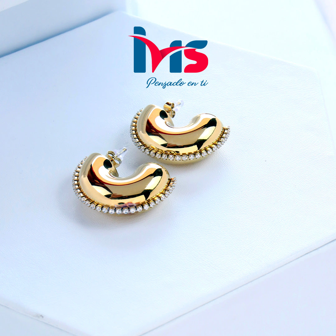 Aretes de Acero Quirúrgico 316L Waterproof – Diseño Curvo con Brillo - Elegante