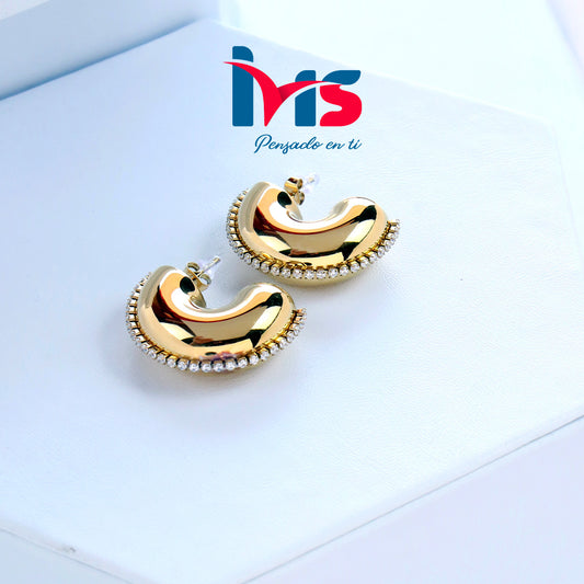 Aretes de Acero Quirúrgico 316L Waterproof – Diseño Curvo con Brillo - Elegante