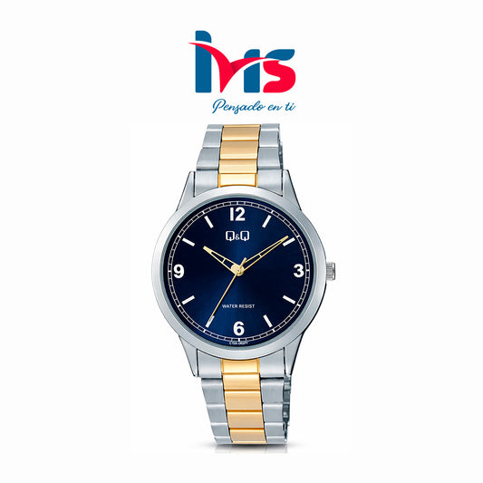 ⌚ Reloj Original Q&Q C10A-056PY para Hombre – Bicolor con Esfera Azul