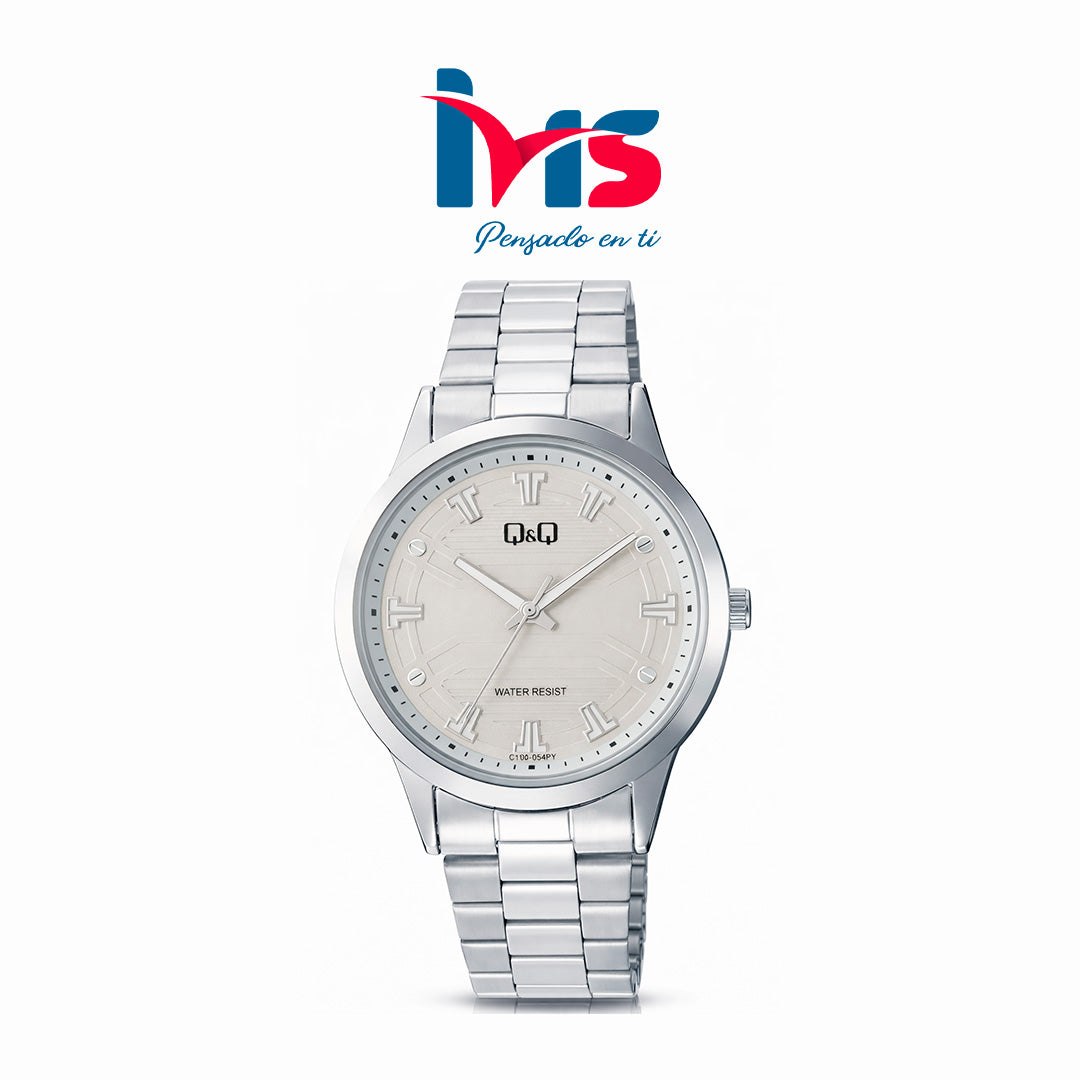 ⌚ Reloj Original Q&Q C10A-058PY para Hombre – Acero Plateado Clásico