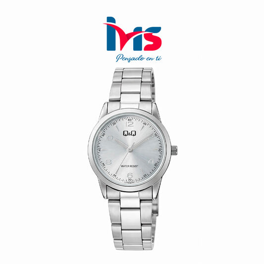 ⌚ Reloj Original Q&Q C11A-027PY para Mujer – Acero Plateado Elegante