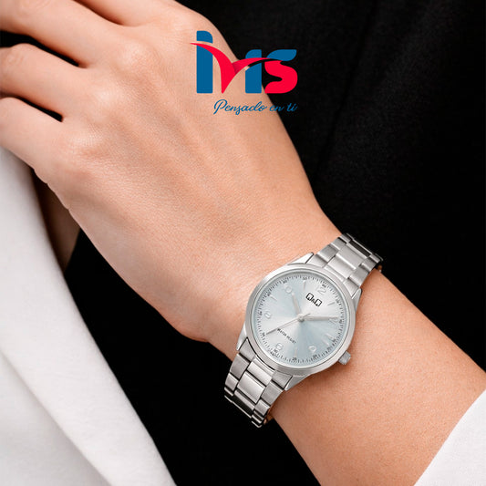 ⌚ Reloj Original Q&Q C11A-027PY para Mujer – Acero Plateado Elegante