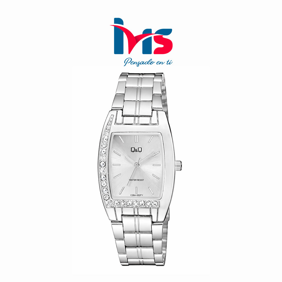 ⌚ Reloj Original Q&Q C26A-002PY para Mujer – Acero Plateado Clásico