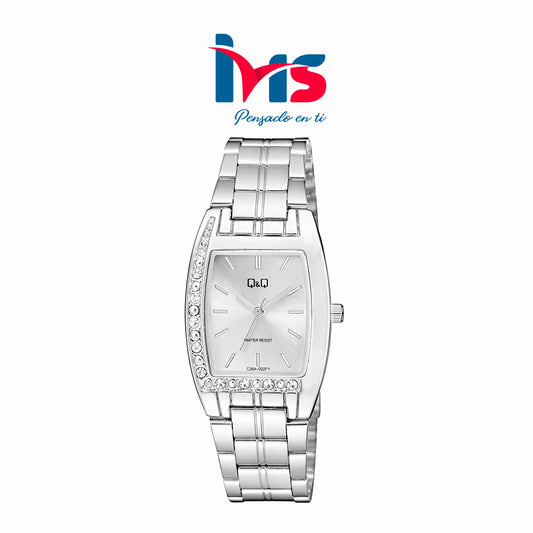 ⌚ Reloj Original Q&Q C26A-002PY para Mujer – Acero Plateado Clásico