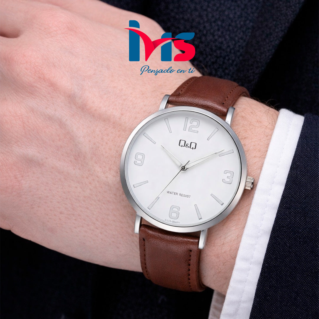 ⌚ Reloj Original Q&Q C33A-004PY para Hombre – Clásico con Esfera Blanca