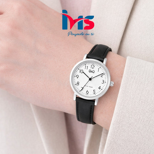 ⌚ Reloj Original Q&Q C35A-008PY para Mujer – Clásico con Correa Negra