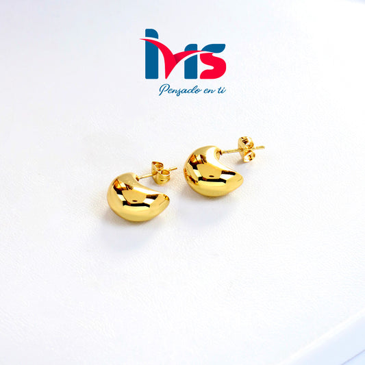 Aretes Dorados Corazón Minimalista – Acero Quirúrgico 316L Waterproof.
