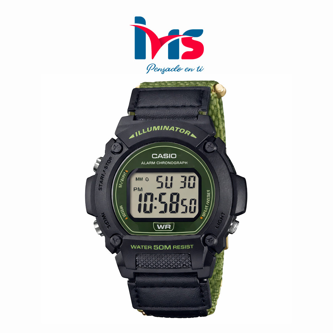 ⌚ Reloj Original CASIO W-219HB-3AV para Hombre