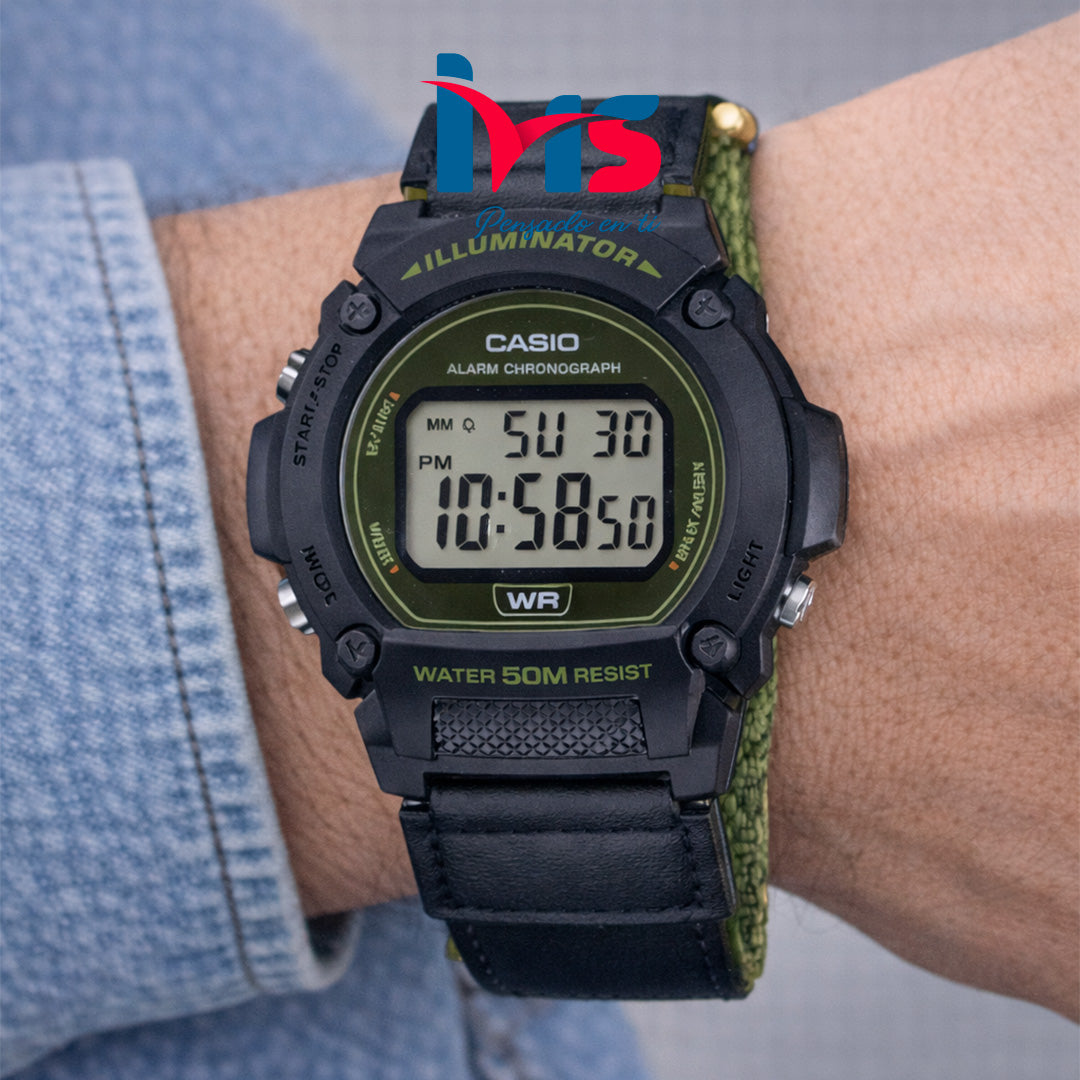 ⌚ Reloj Original CASIO W-219HB-3AV para Hombre