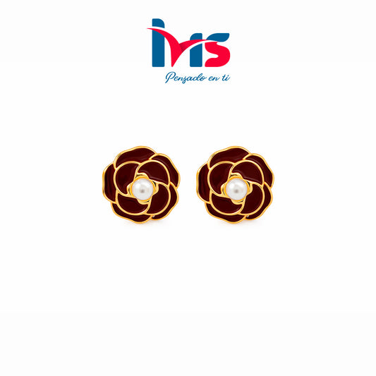 Aretes Flor con Perla