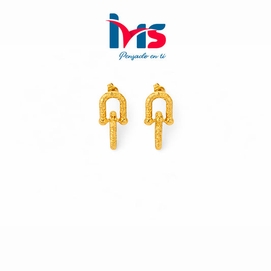 Arete Colgante Texturizado en Acero Inoxidable 304