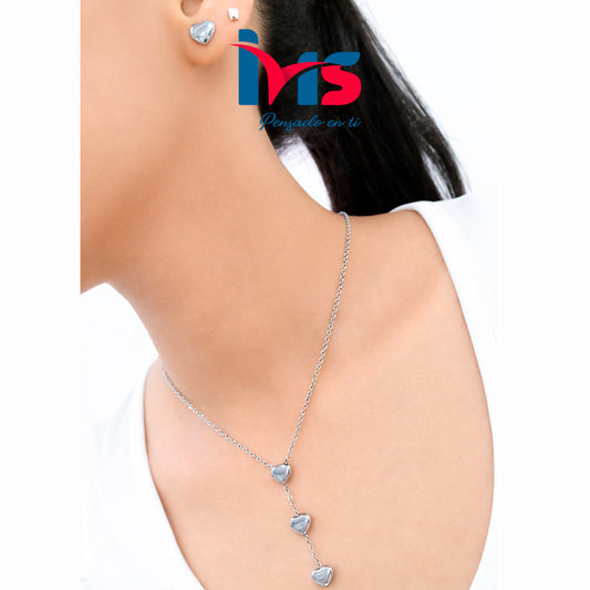 ✨ Set de Collar y Aretes Corazón – Acero Inoxidable 304 ✨