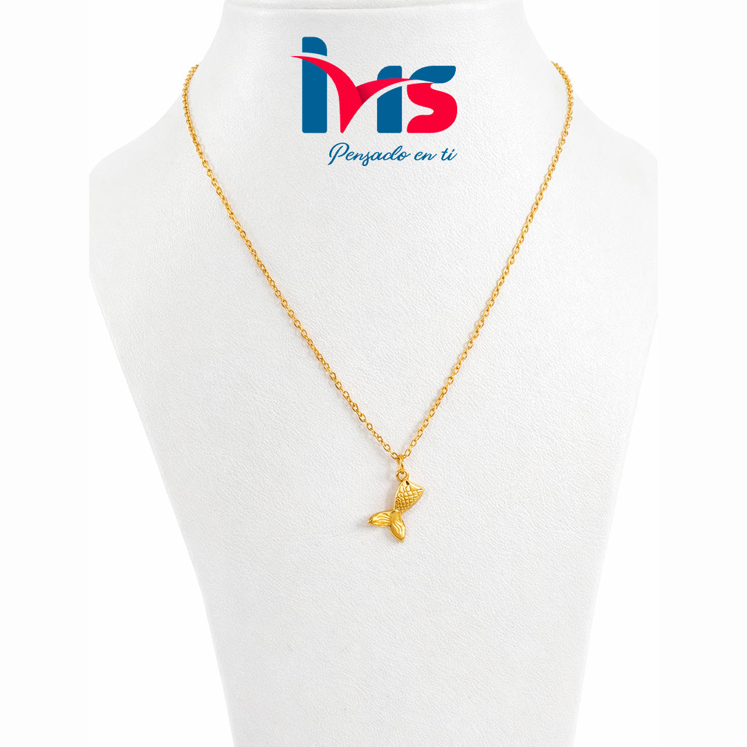 Collar de Acero Inoxidable 304 con Dije Cola de Ballena