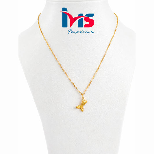 Collar de Acero Inoxidable 304 con Dije Cola de Ballena