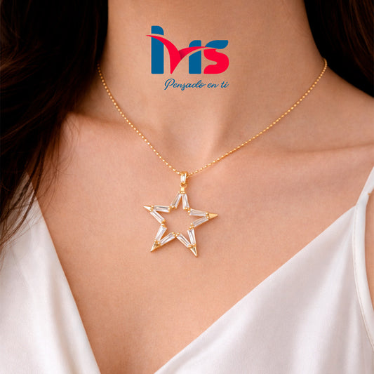 Collar Estrella con Detalles Brillantes