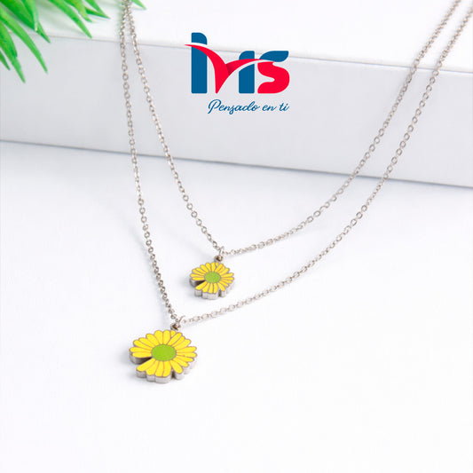 Collar Doble Margarita – Acero Quirúrgico 316L, Waterproof