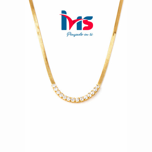 Collar Espiga con Incrustaciones de Circones