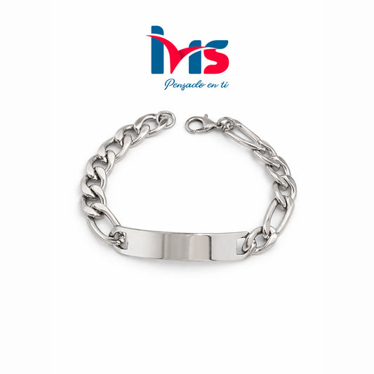 Pulsera de Acero Inoxidable 304 para Hombre – Diseño Tipo ID