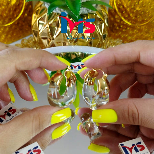 Aretes Elegantes Transparentes con Detalle Dorado – Acero Quirúrgico 316L Waterproof.